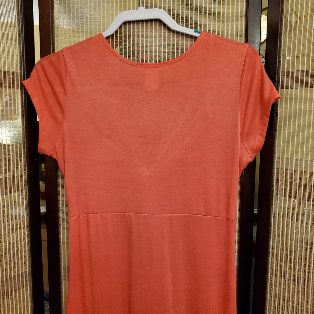 Junior's Coral Maxi Dress - Picture 7 of 8